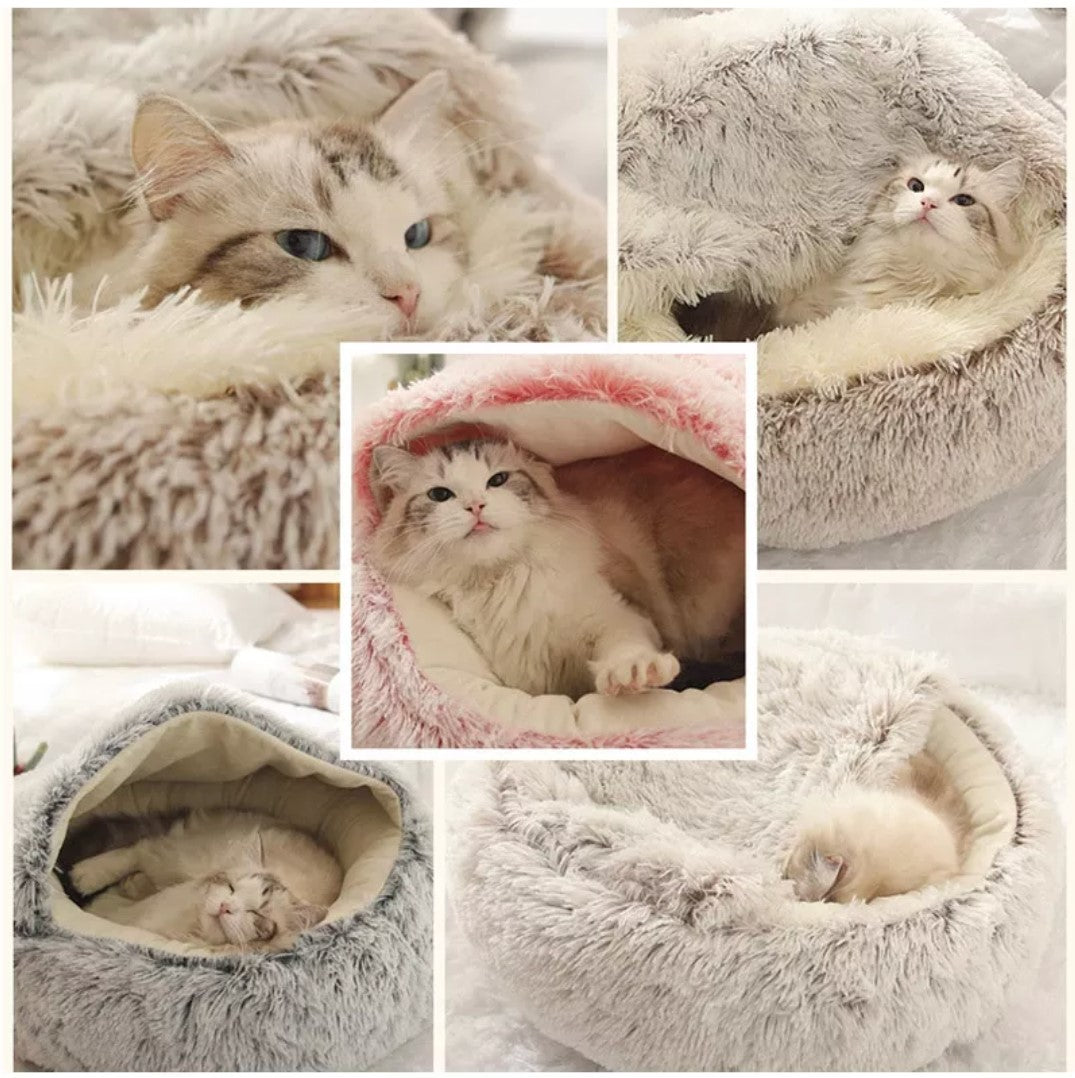 Plush Cave-Style Pet Bed