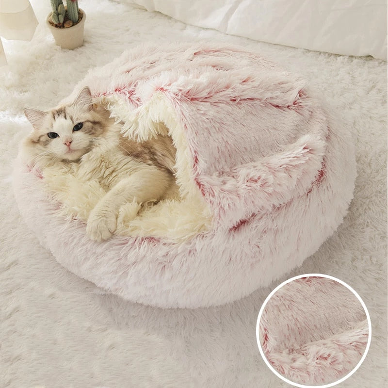 Plush Cave-Style Pet Bed