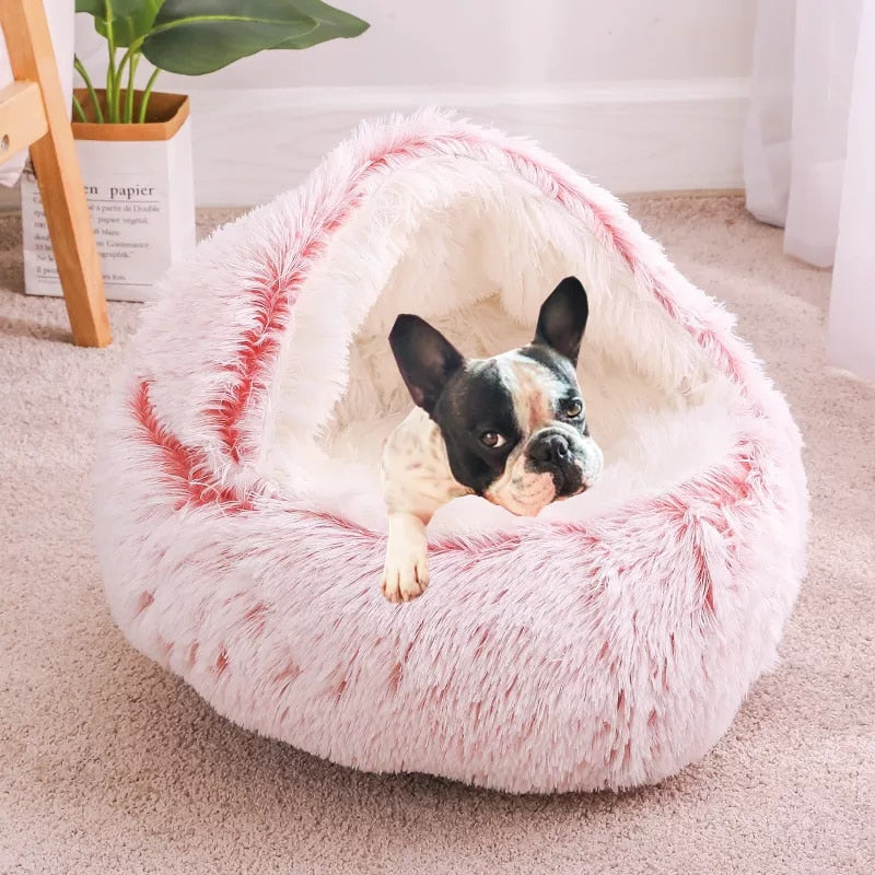 Plush Cave-Style Pet Bed